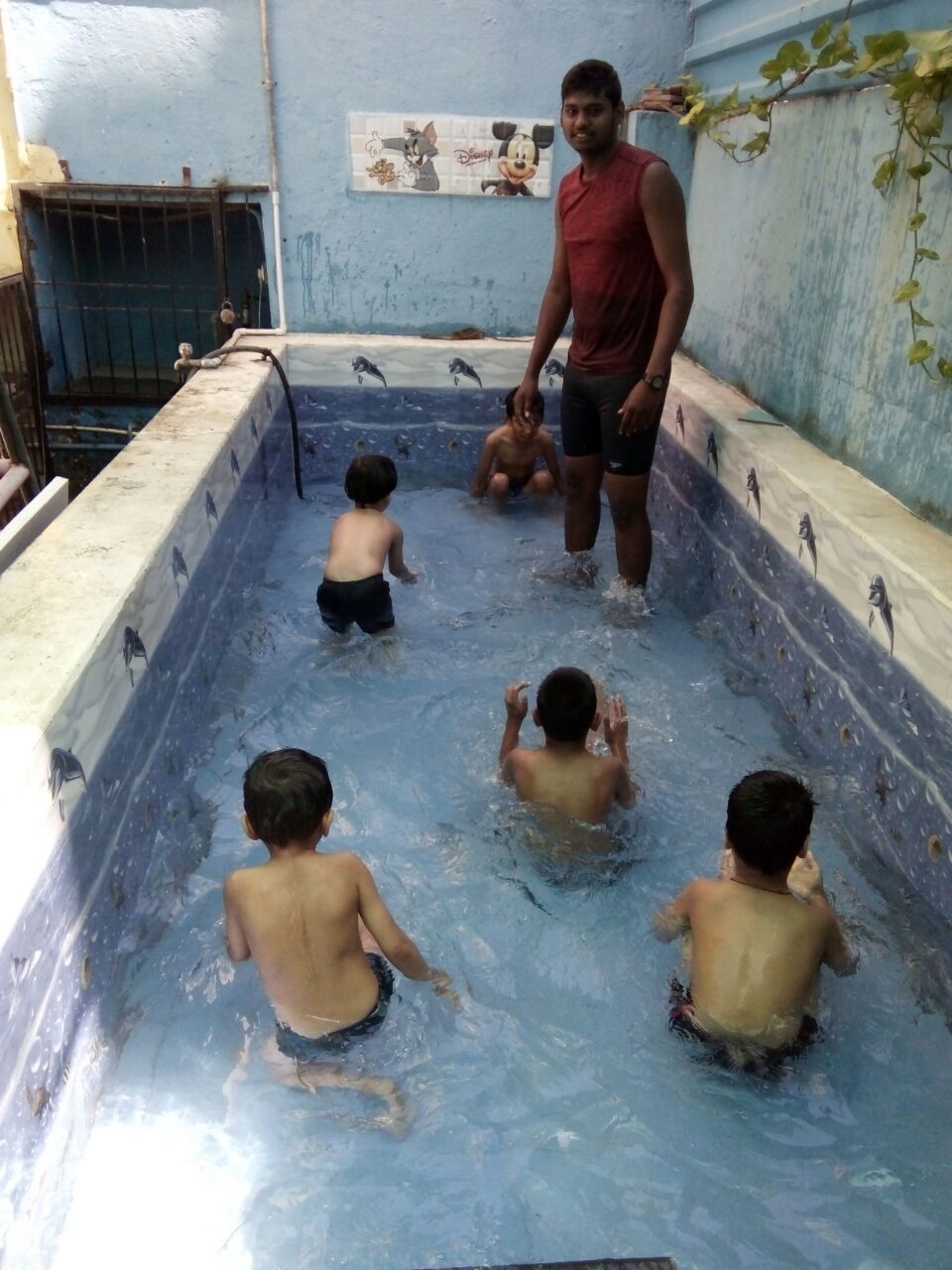 Students enjoying a water therapy session